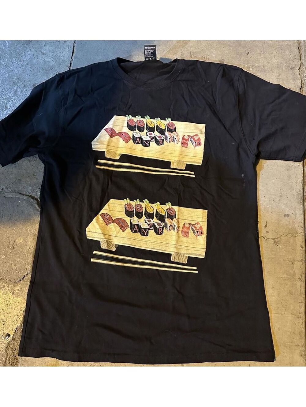 Upper Playground Sushi Graphic T-Shirt Large
